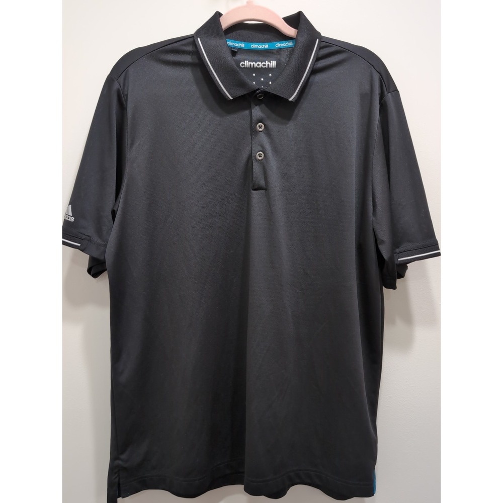 Adidas Climachill Black Polo Shirt Men's Size Medium